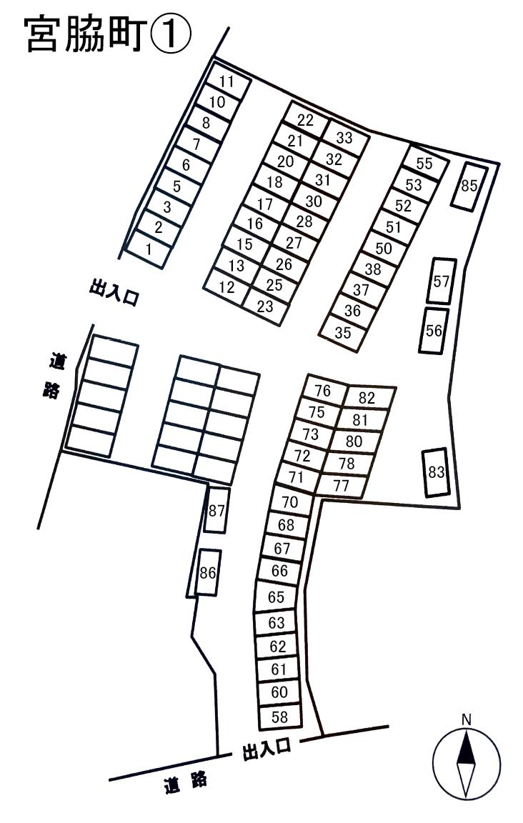 宮脇町①の駐車配置図