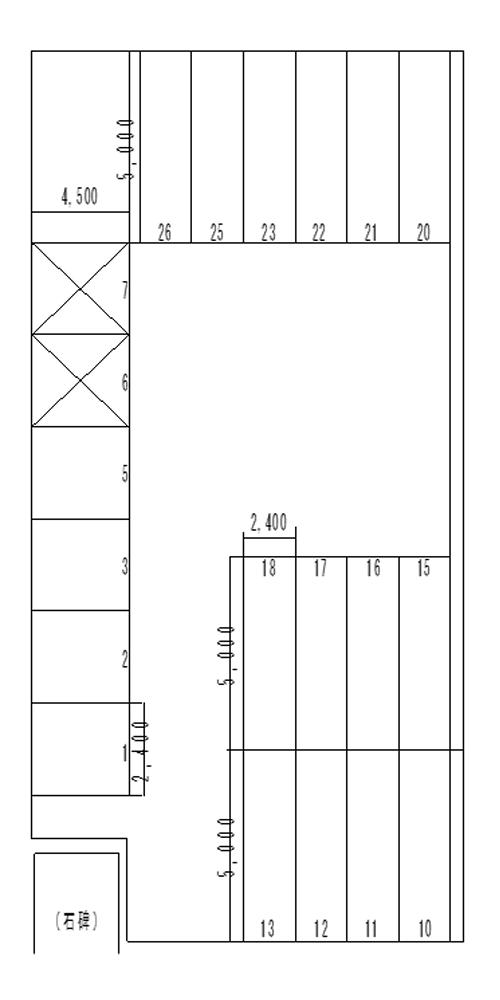 畝田中Ａ第２駐車場の駐車配置図