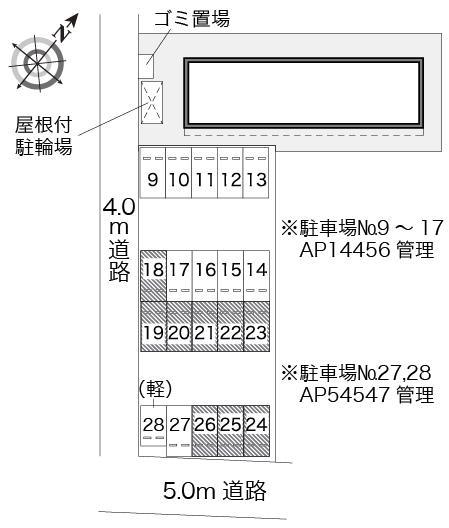 ミカドＢ(14798)　敷地外駐車場の駐車配置図