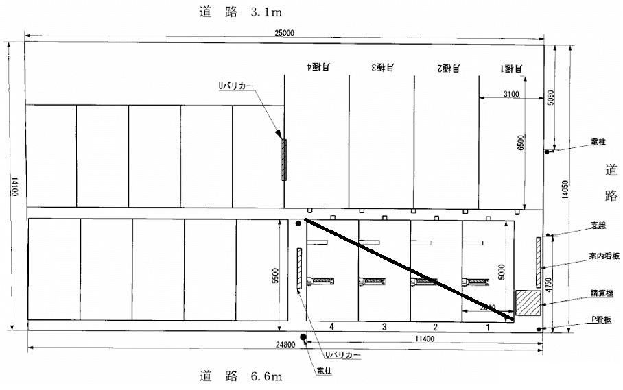 にこにこパーキング仲池上2丁目の駐車配置図