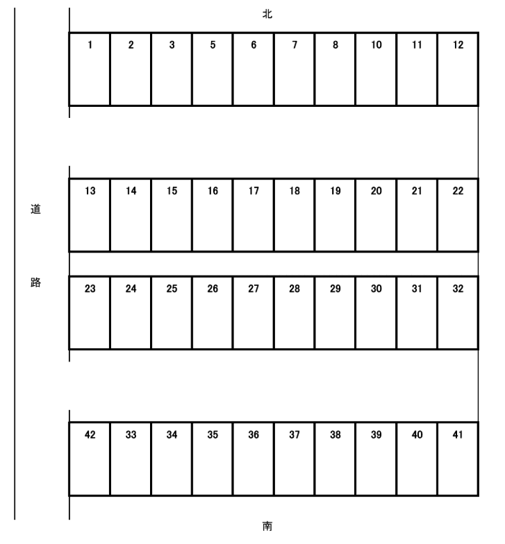 古山パーキングの駐車配置図