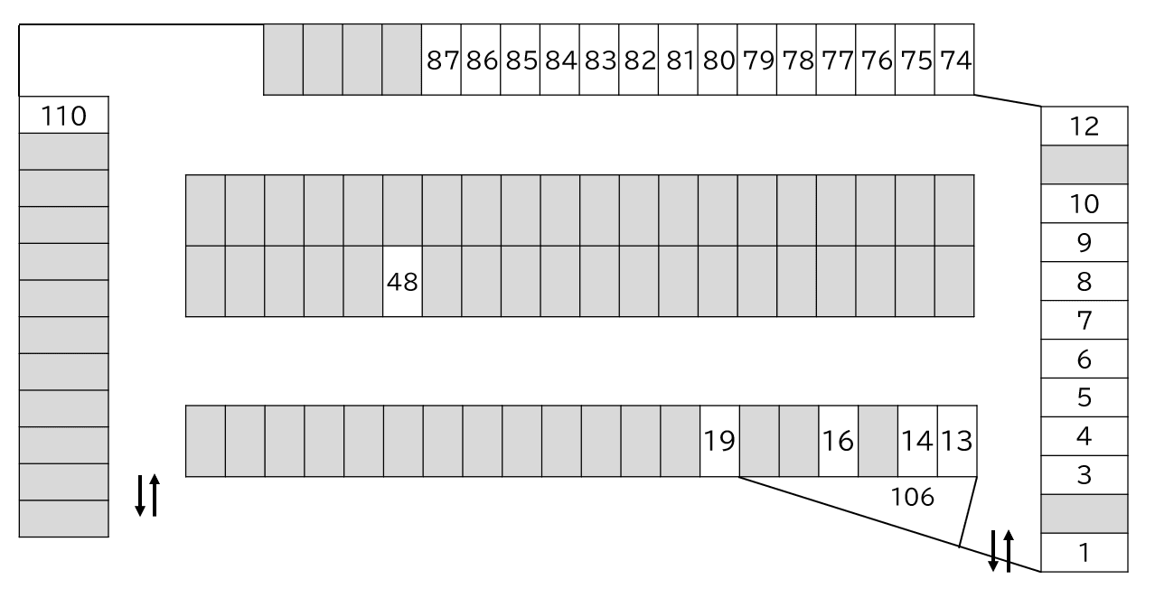 青山稲荷前駐車場の駐車配置図