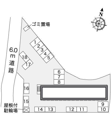 ｖｉｅｗあだたら(27586)の駐車配置図