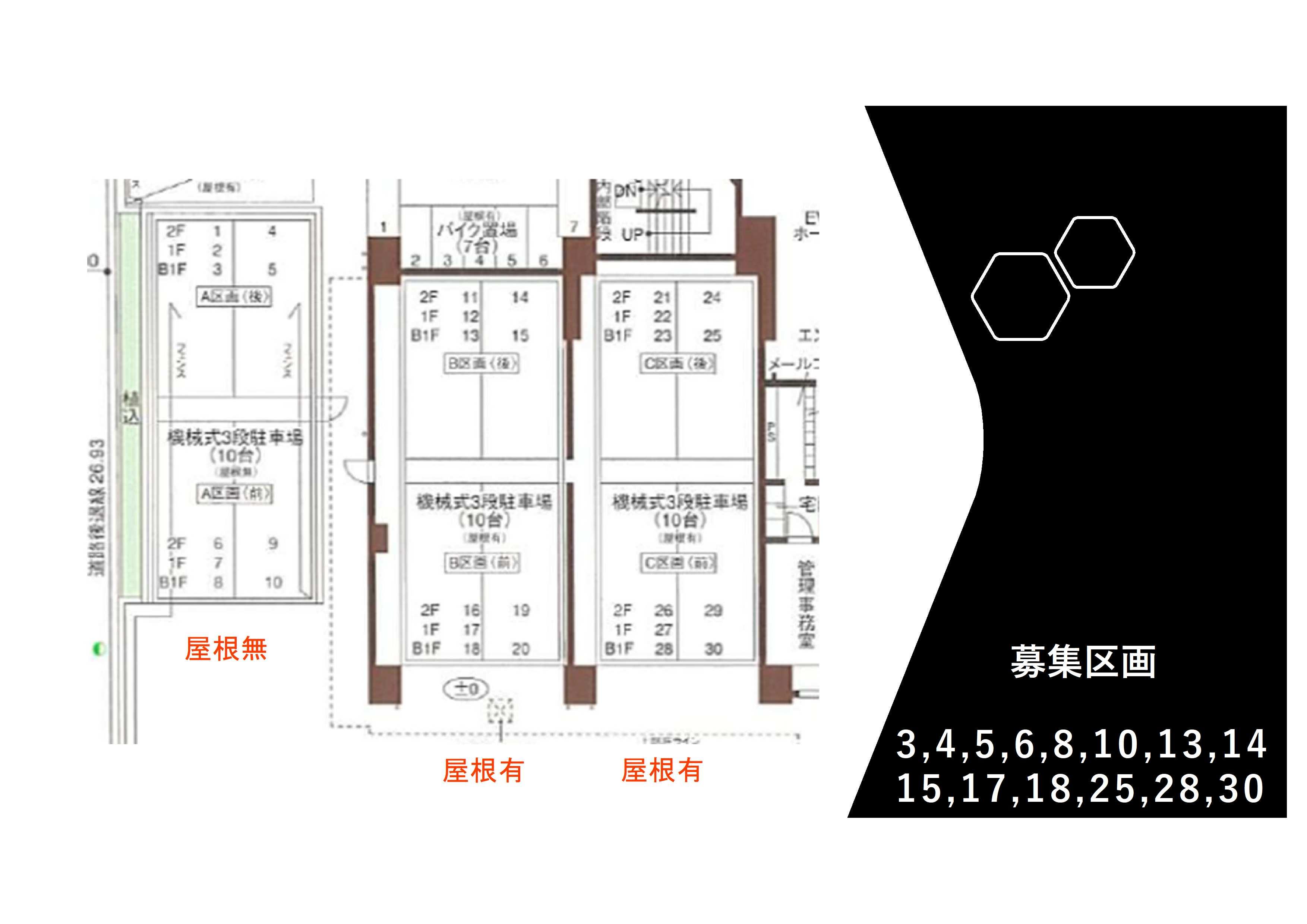 舟橋町駐車場の駐車配置図