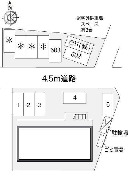 ラ　テラ(23035)　敷地外駐車場の駐車配置図