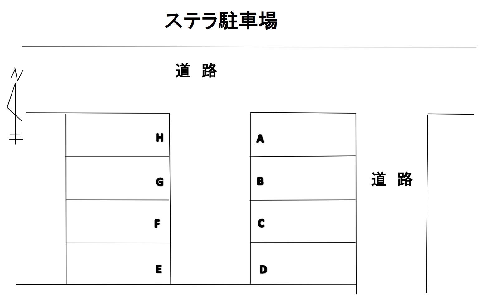 ステラ駐車場の駐車配置図