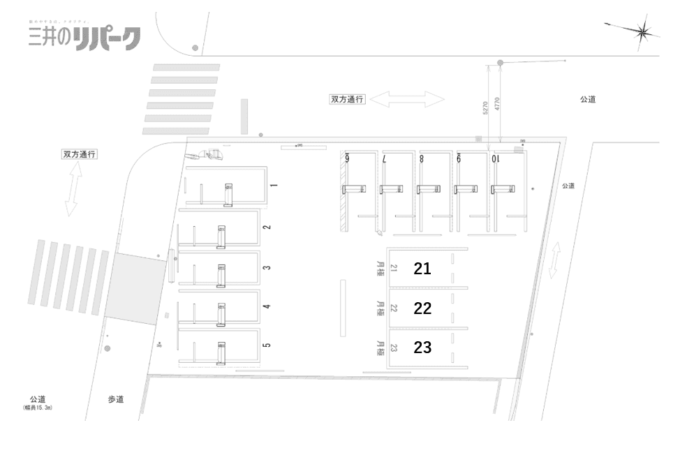 千成通３丁目の駐車配置図