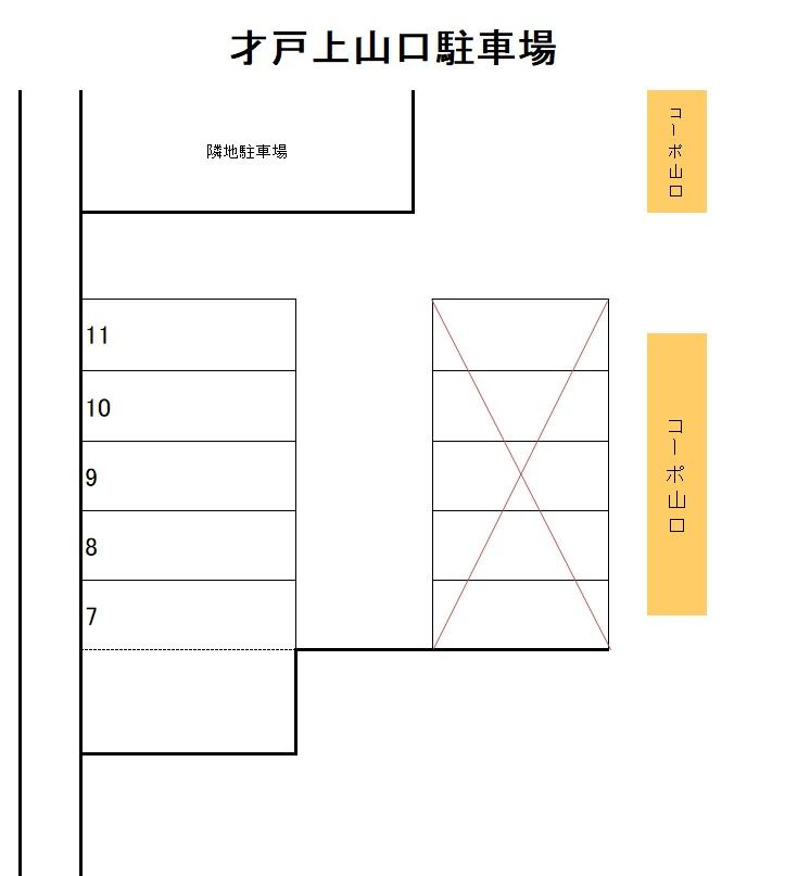 才戸上山口駐車場の駐車配置図