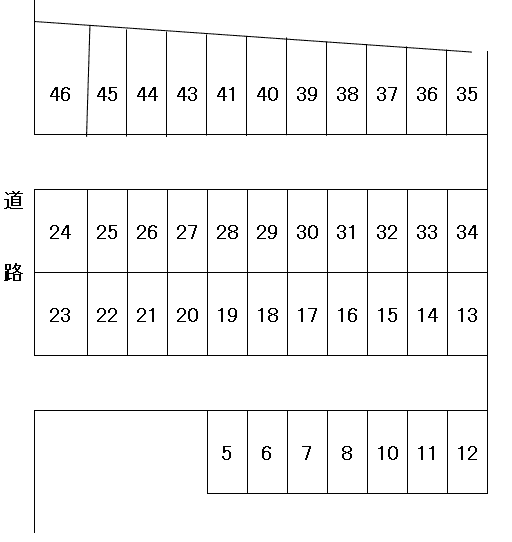 山中パーキングの駐車配置図