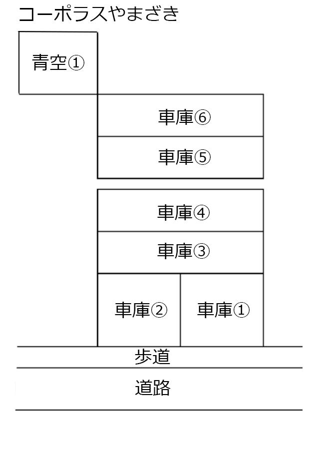 コーポラスやまざきの駐車配置図