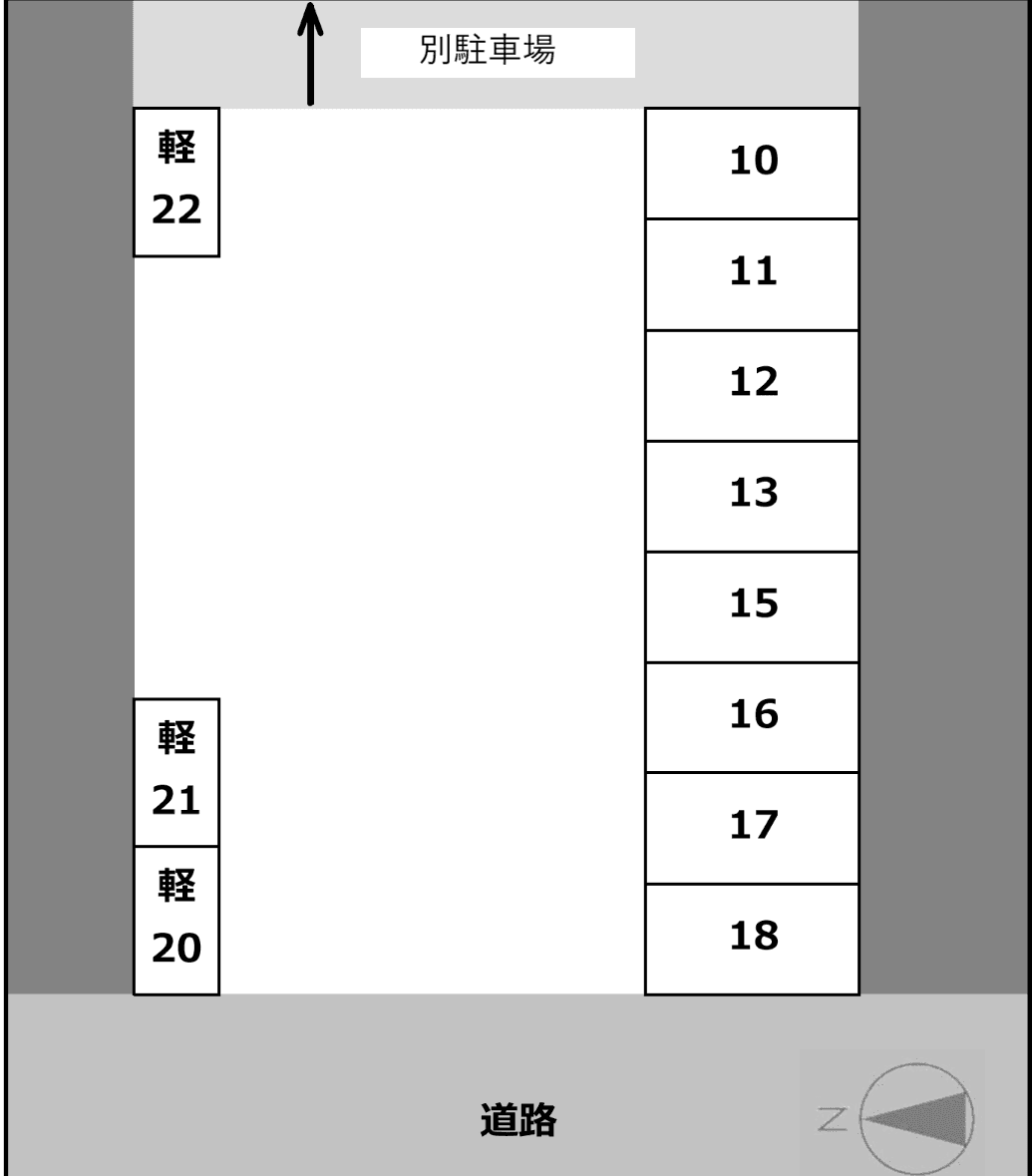北四ツ居Ｆ５１３月極駐車場の駐車配置図