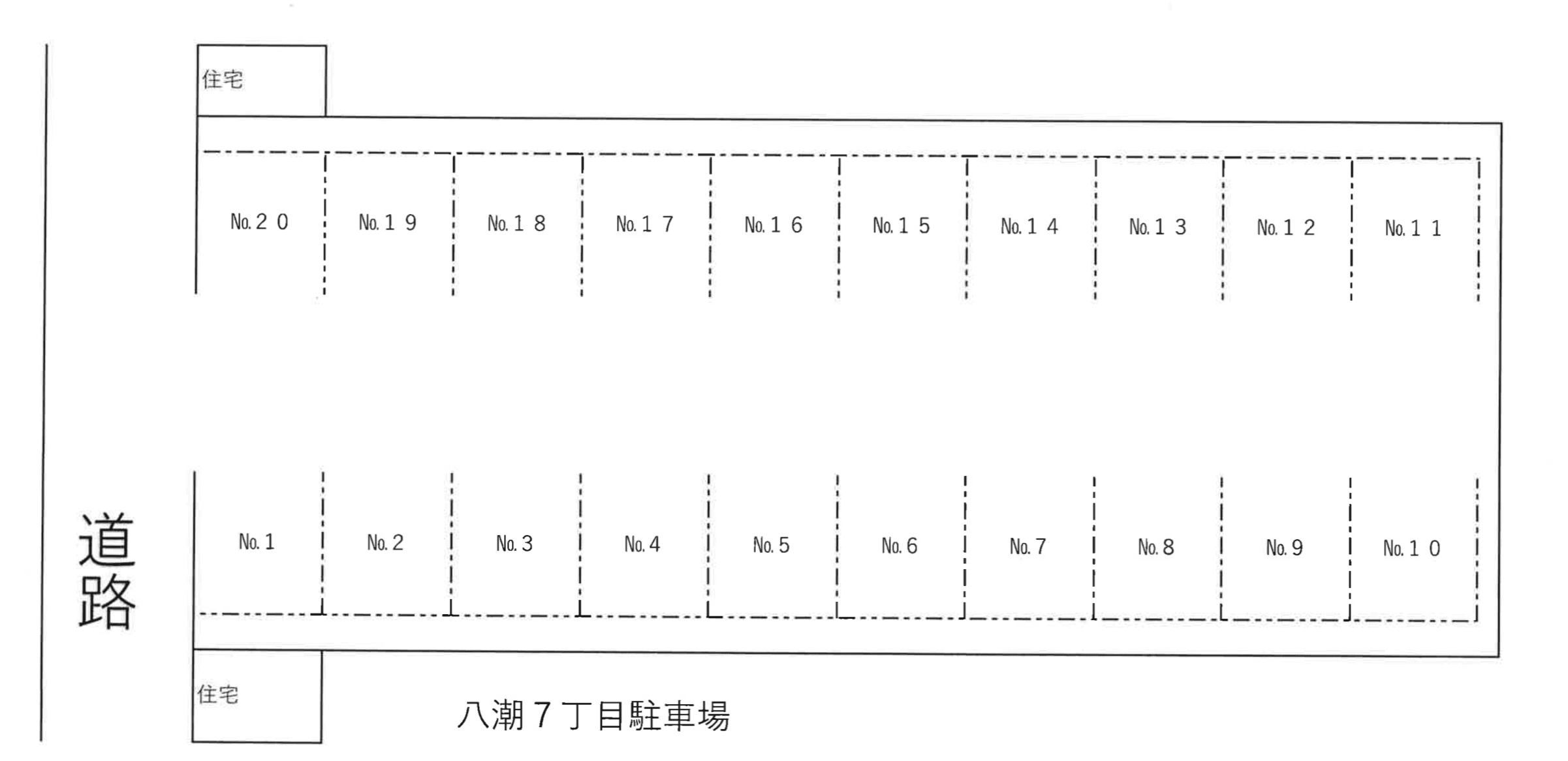 八潮7丁目駐車場の駐車配置図