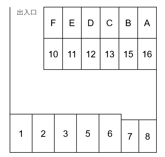 日泉モータープールの駐車配置図