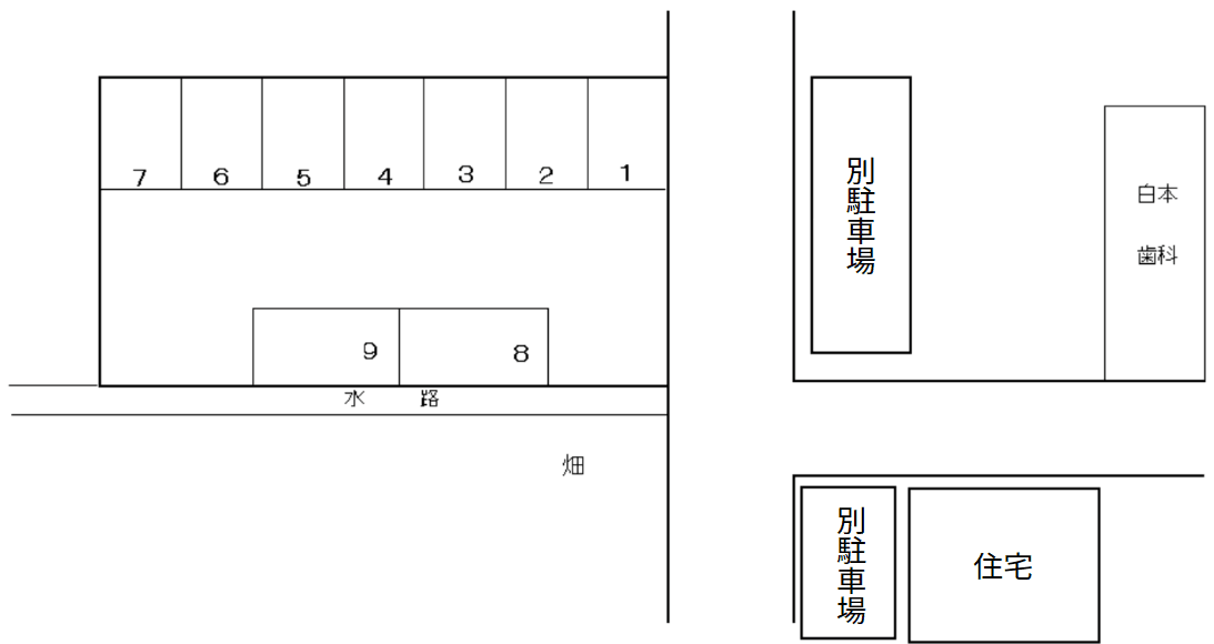 奈多ファームパーキングの駐車配置図