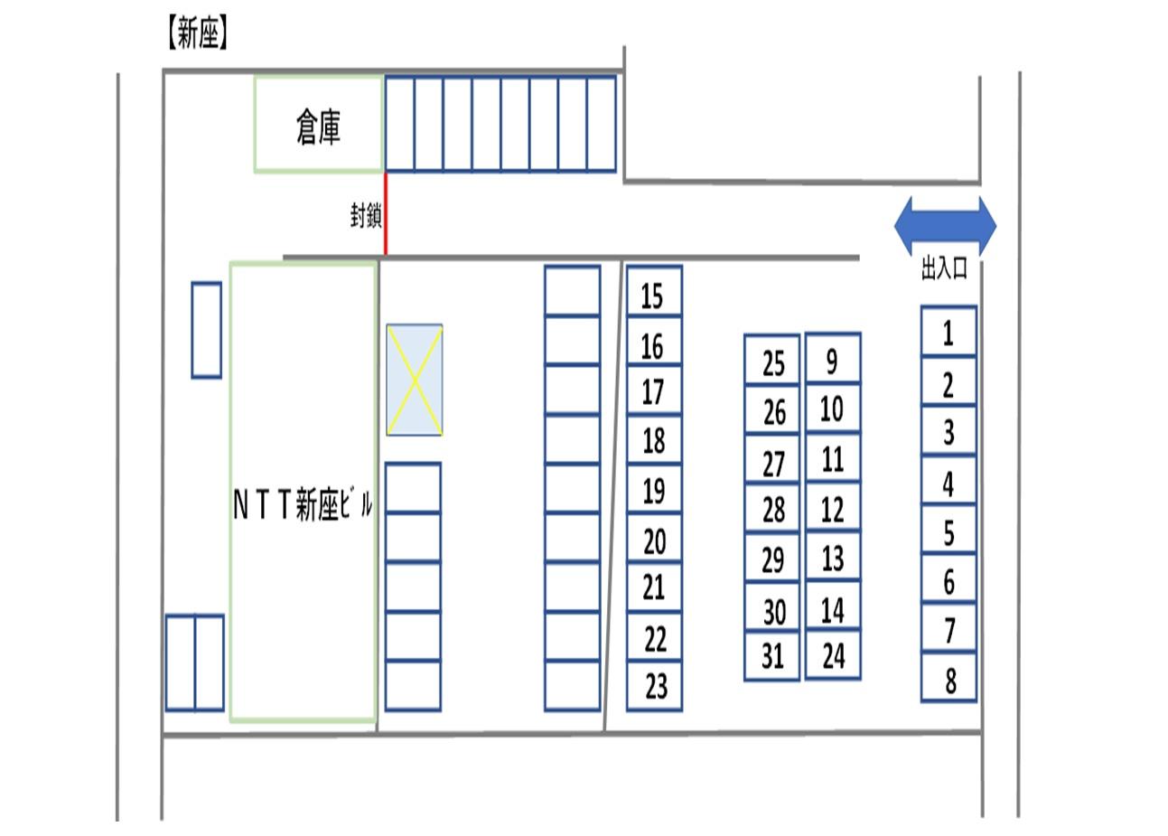 新座駐車場の駐車配置図