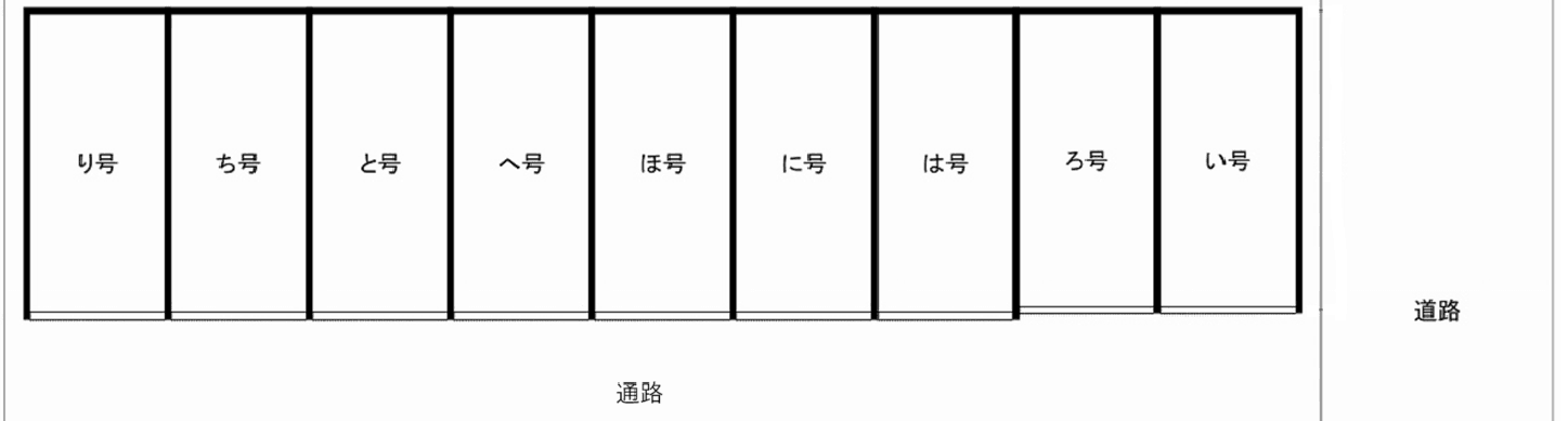 松原ガレージ（長吉）の駐車配置図