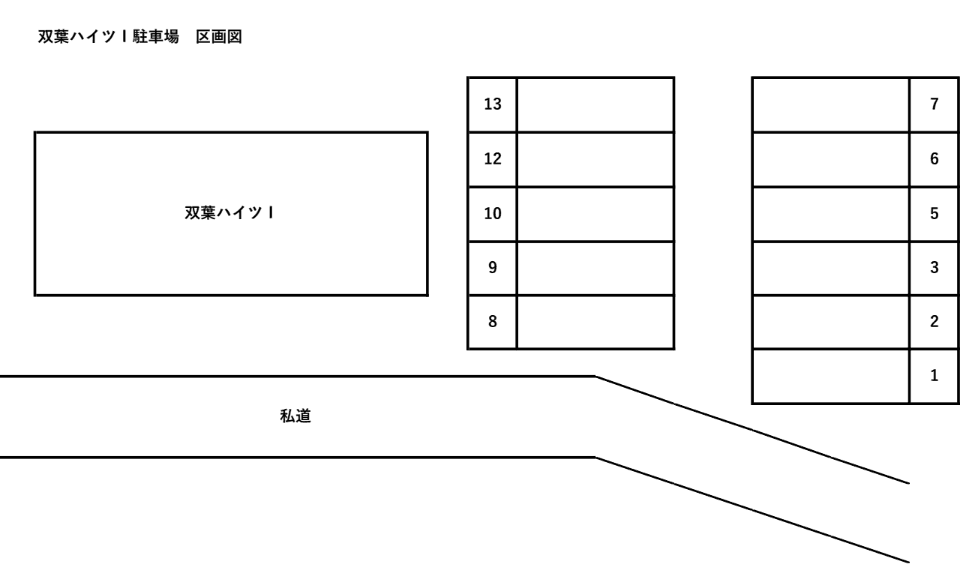 双葉ハイツ Ⅰの駐車配置図
