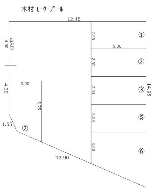 木村 ﾓｰﾀｰﾌﾟｰﾙの駐車配置図