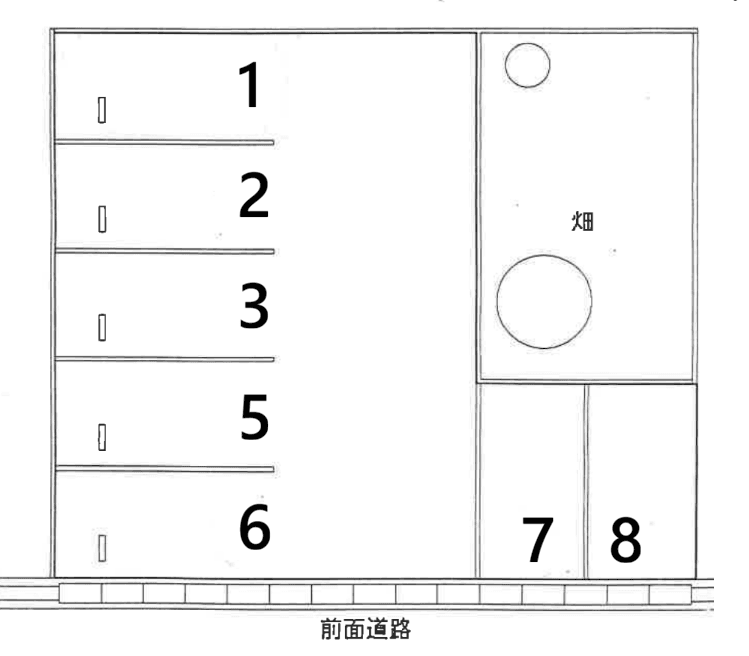小西駐車場の駐車配置図