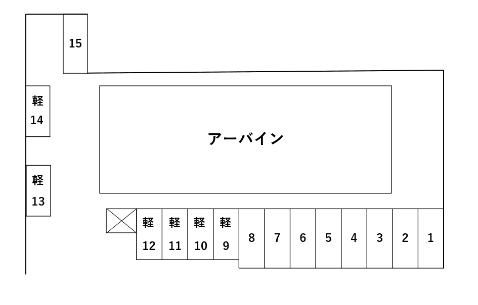 アーバインの駐車配置図