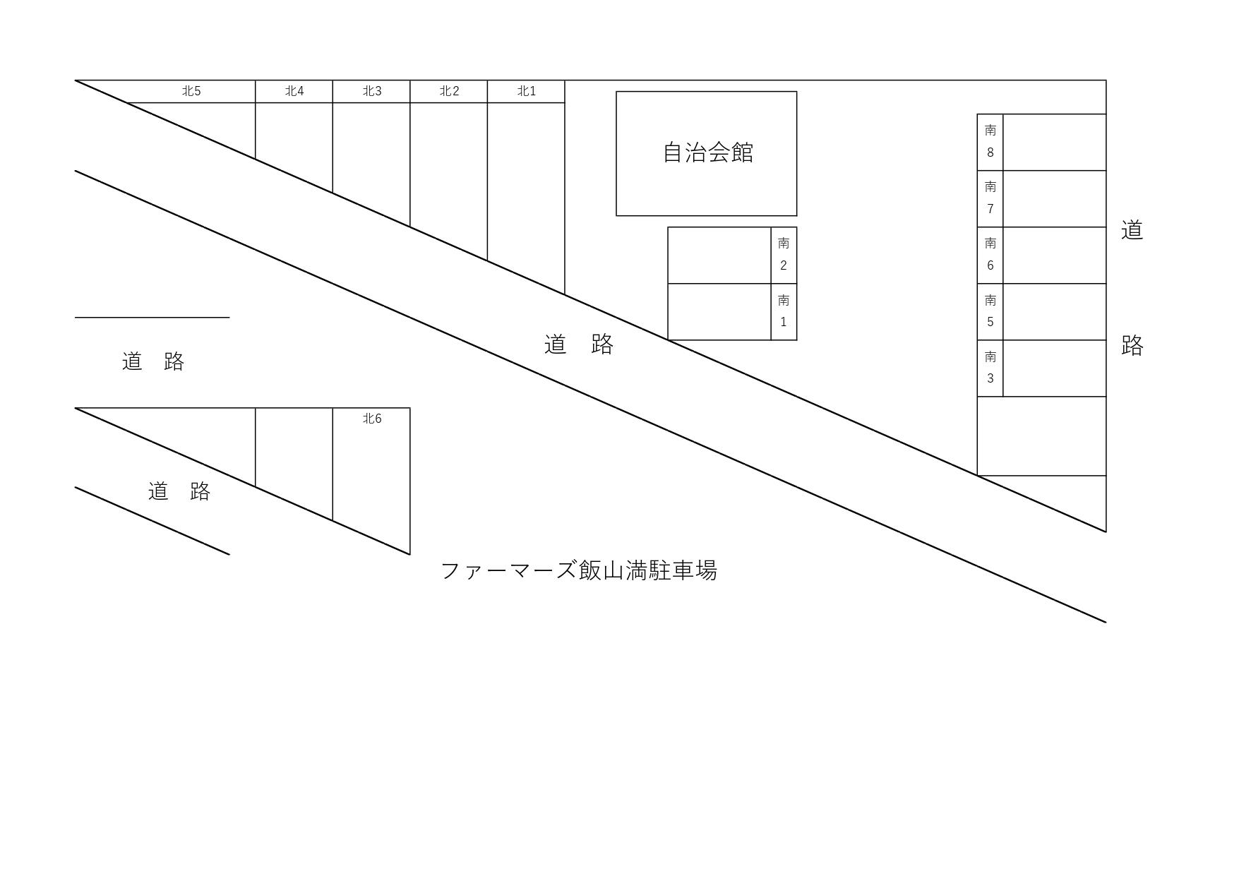 ファーマーズ飯山満駐車場の駐車配置図