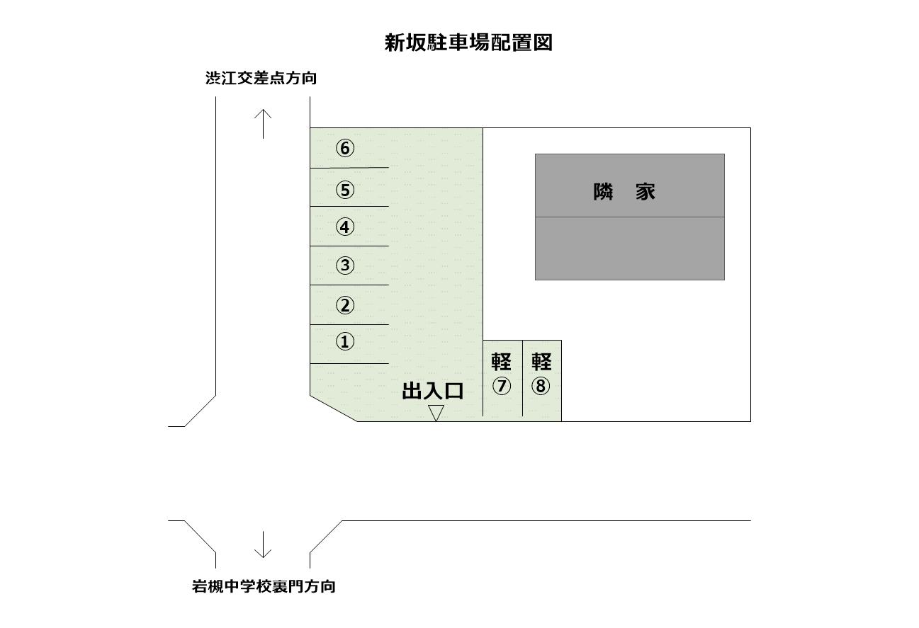 新坂駐車場の駐車配置図