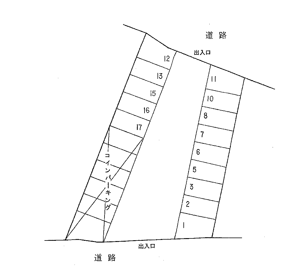 富井モータープールの駐車配置図