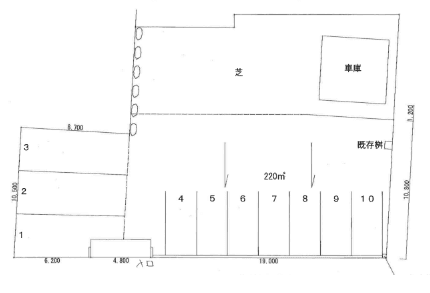 松崎１丁目駐車場の駐車配置図