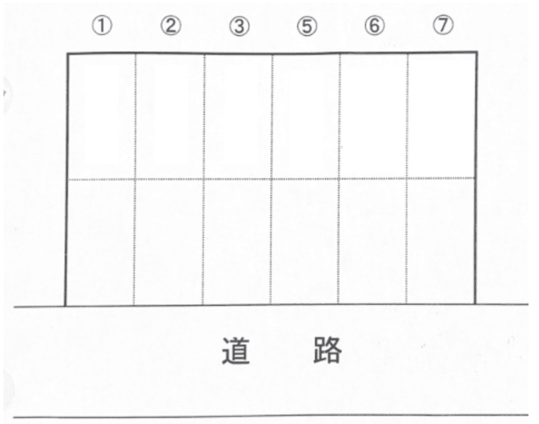 下上津役4丁目駐車場の駐車配置図