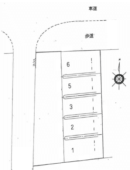 中の川駐車場の駐車配置図