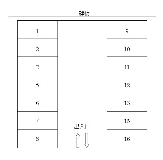 御幸パーキングの駐車配置図
