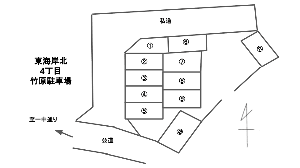 竹原駐車場の駐車配置図