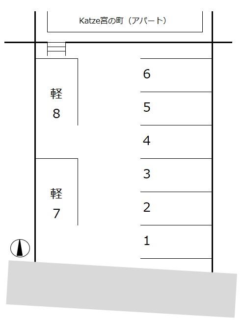 宮の町第二駐車場の駐車配置図