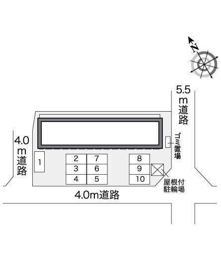 東中田(27524)の駐車配置図