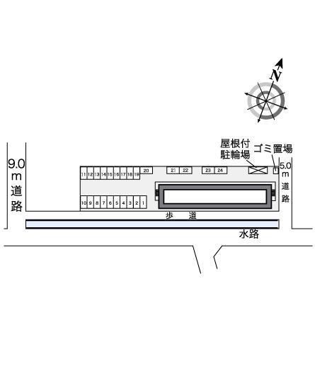 ラン東大洲Ｍ(26716)の駐車配置図