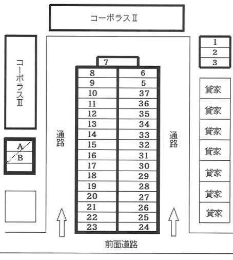 コーポラス駐車場の駐車配置図