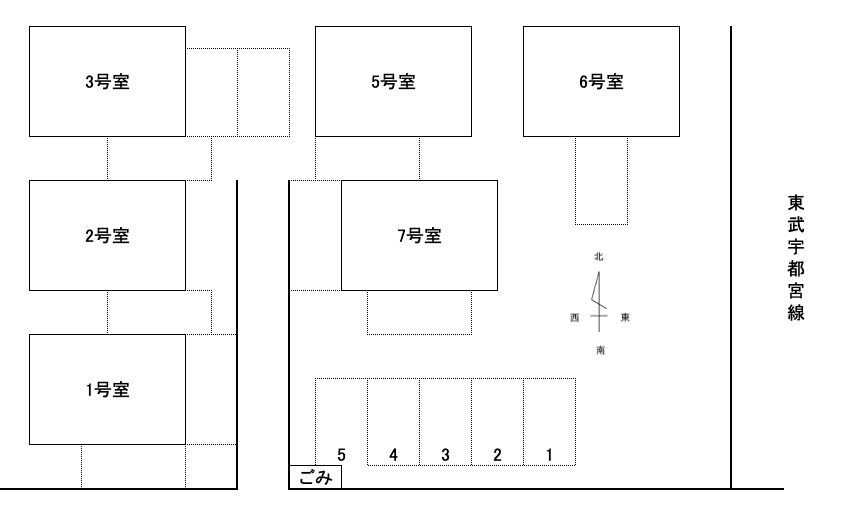 ガーデンハウスの駐車配置図