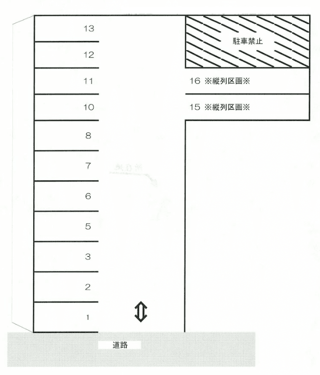 旭出第６パーキングの駐車配置図