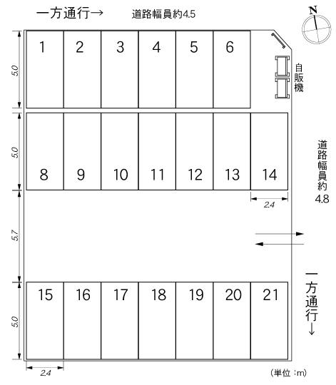ホットハウス連坊パーキングの駐車配置図