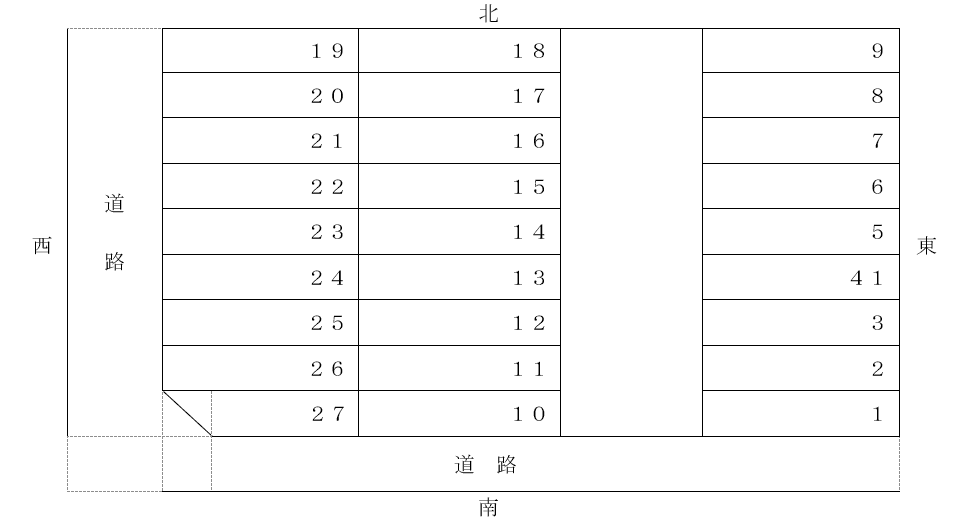 多加木四丁目駐車場【48】の駐車配置図