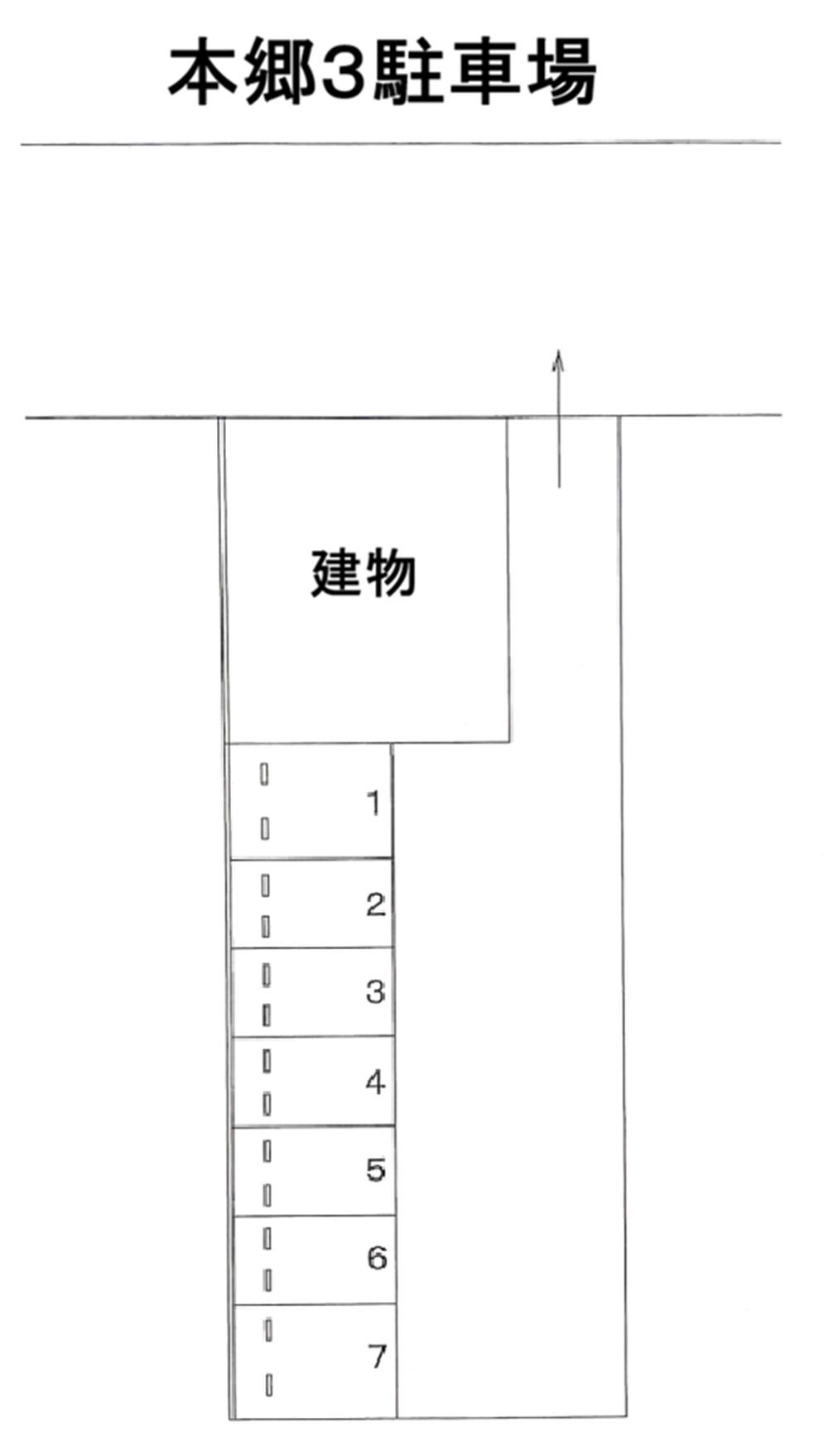 本郷３駐車場の駐車配置図