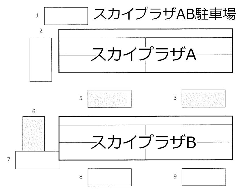 スカイプラザAB駐車場（入居者様専用）の駐車配置図