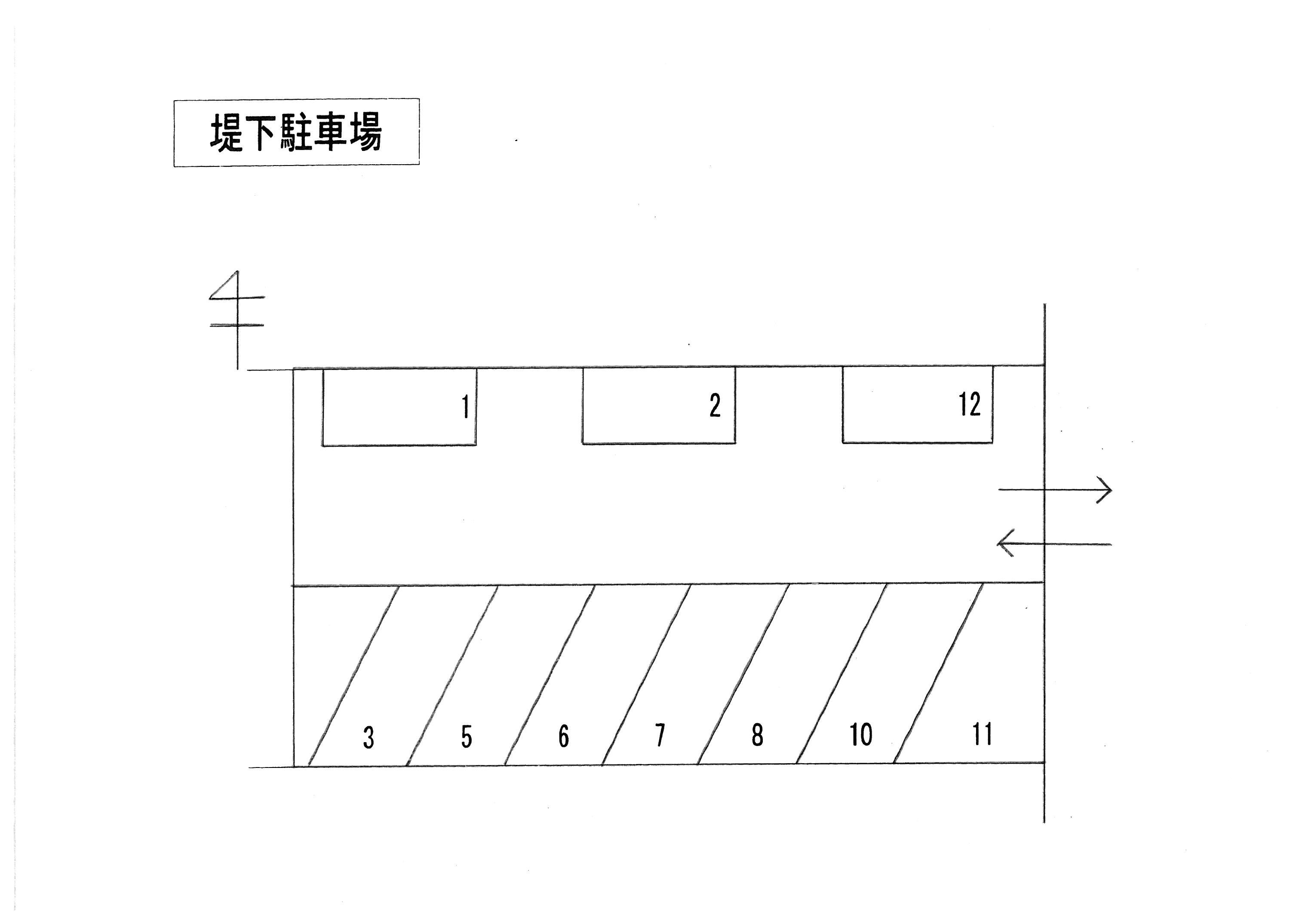 堤下駐車場の駐車配置図