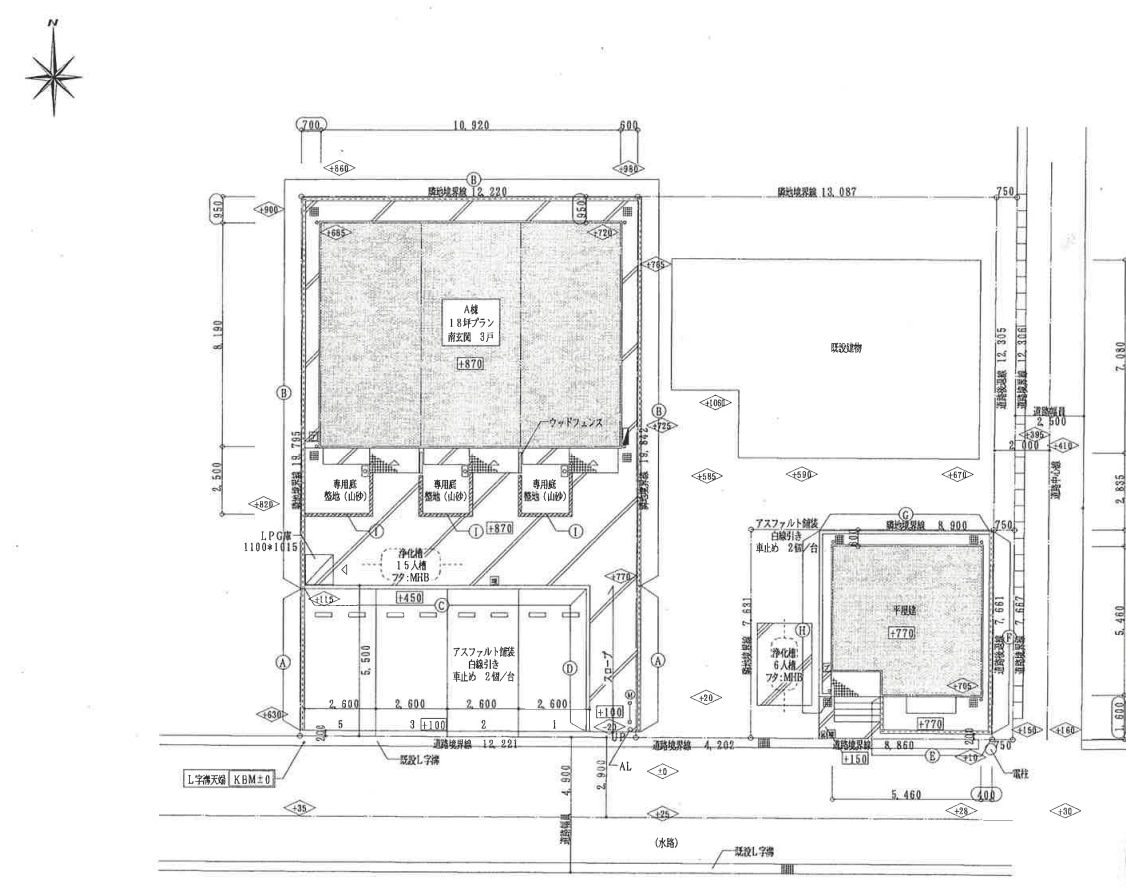 ｒｉｖｅｒｔｅ開明の駐車配置図