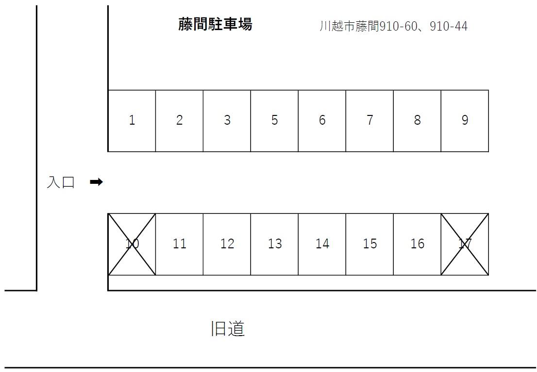 藤間駐車場の駐車配置図