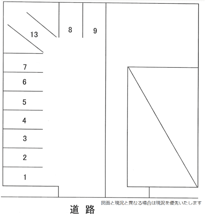第１たけおか駐車場の駐車配置図