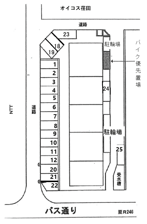 オイコス荏田駐車場（入居者専用）の駐車配置図