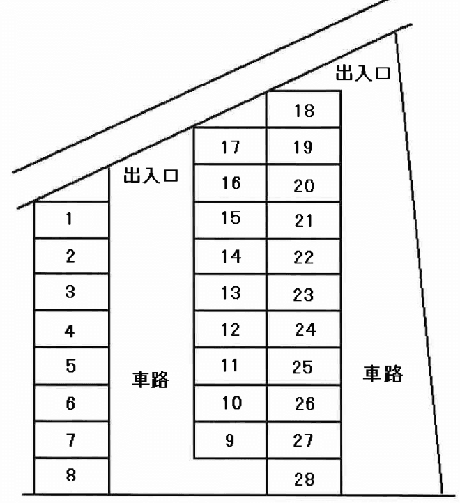 仲町駐車場の駐車配置図
