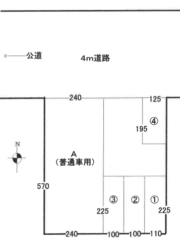 坂下３－１２駐車場の駐車配置図