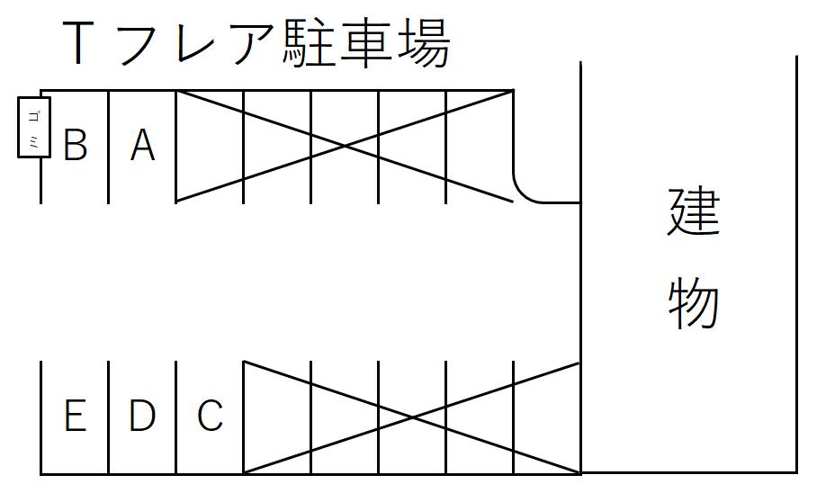 Ｔフレア駐車場の駐車配置図